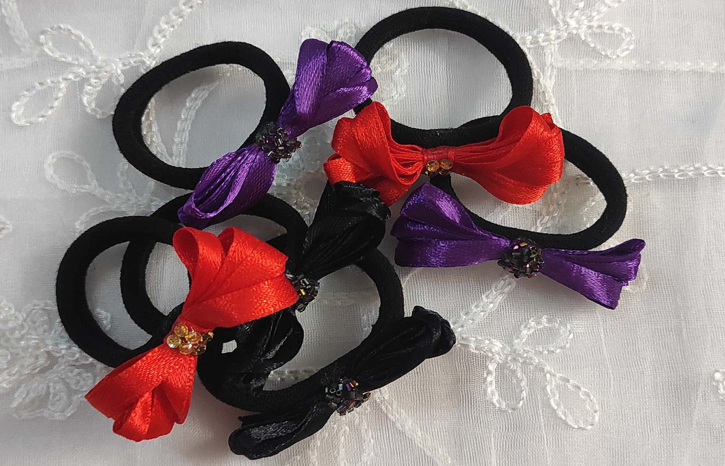 Mini Satin Bow Hair ties - Handcrafted